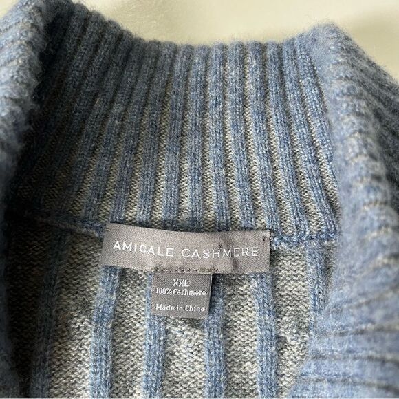 Amicale 100% Cashmere Plaited Cable Cashmere 1/4-Zip XXL - Picture 4 of 9